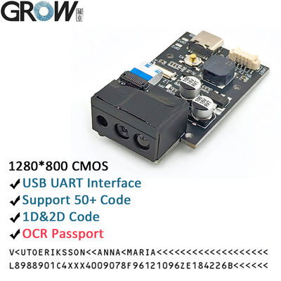 GROW GM69Pro 1280*800CMOS OCR/1D/2D Barcode Scanner Module USB UART Interface QR Code Barcode Reader Dukungan OCR Passport