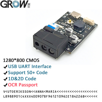 Tumbuh GM69PRO 1280*800 CMOS OCR / 1D / 2D Barcode Scanner Module Dukungan Ocr Passport Code